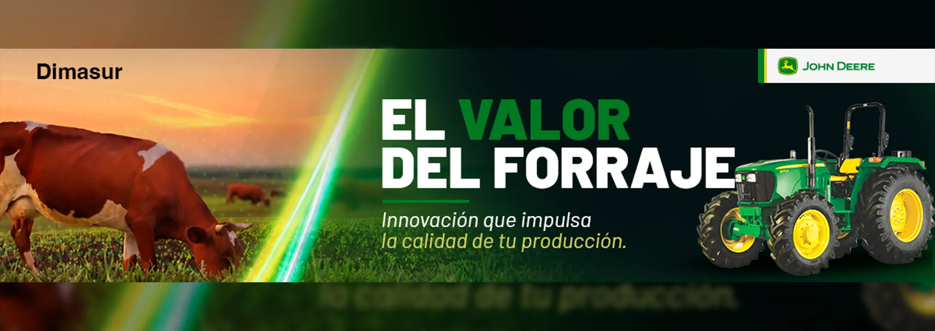 Banner de patrocinador GANARE 2026 - John Deere Dimasur